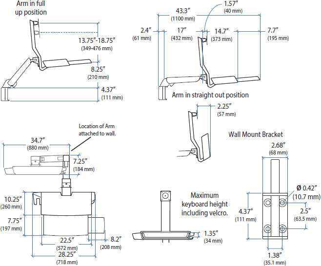 ERGOTRON SV COMBO ARM, WORKSURFACE, PRE-CONFIGURATION, SMALL CPU HOLDER