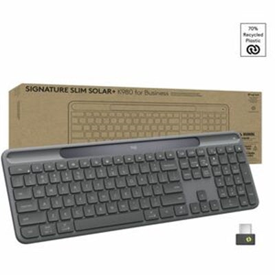 Logitech Signature Slim Solar+ K980 for Business Graphite Brown Box