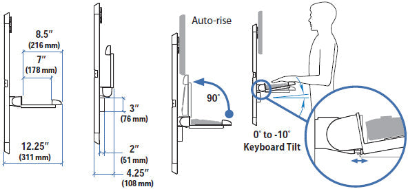 ERGOTRON Keyboard Kit - Field upgrade kit for new and legacy High-Traffic Vertical Lifts;