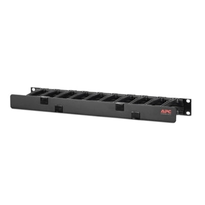 APC Horizontal Cable Manager, 1U x 4" Deep, Single-Sided with Cover