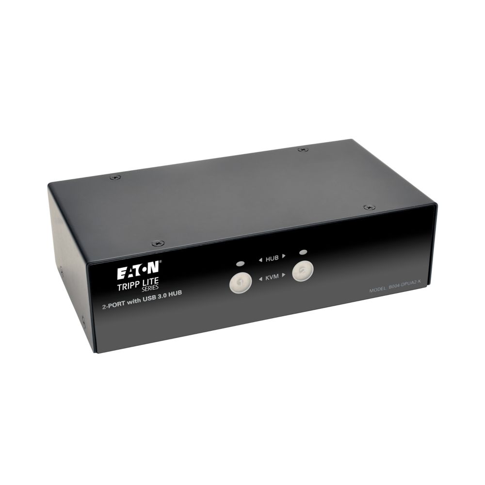 TRIPP B004-DPUA2-K - KVM Switch - Connect peripherals to built-in 2-port USB 3.0 hub.