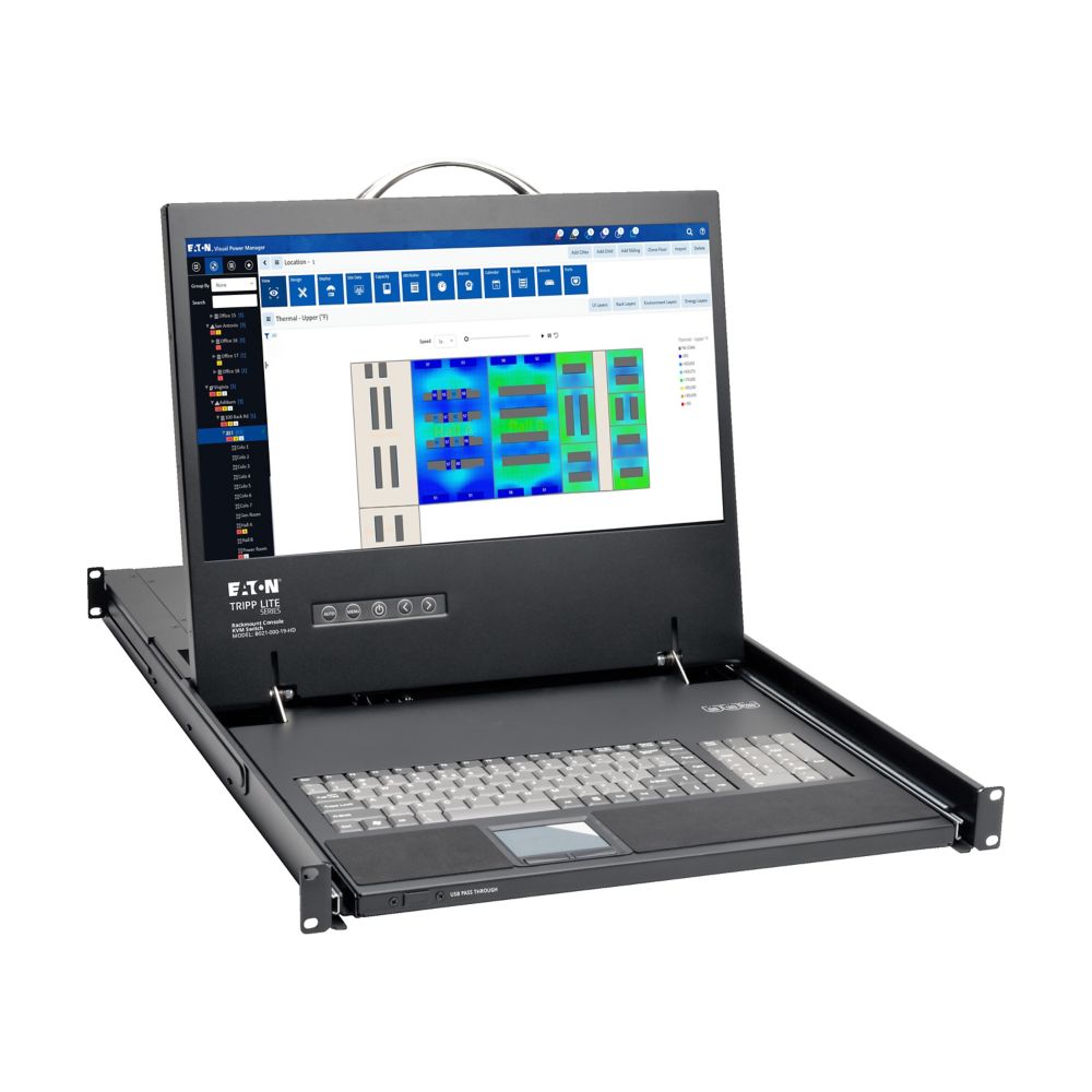 TRIPP 1U Rack-Mount Console with 19 LCD, DVI or VGA, TAA