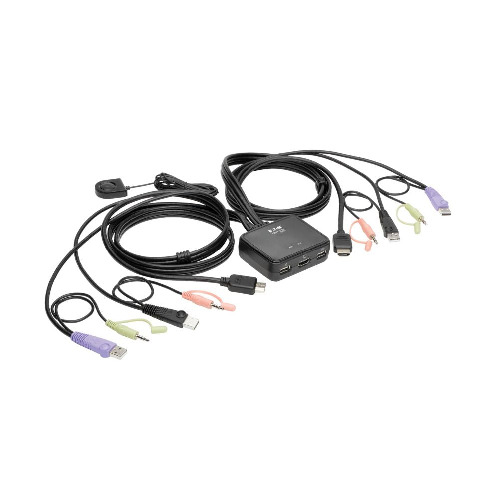 Tripp Lite series 2-Port USB/HD Cable KVM Switch with Audio/Video, Cables and US