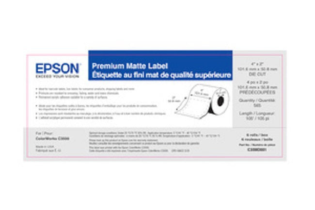 Epson C3500/C4000-4"X105' MATTE CONT LBL RL x6