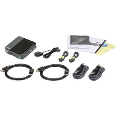 ATEN 2-Port UHD 4K DP Port KVM with 2 Cables