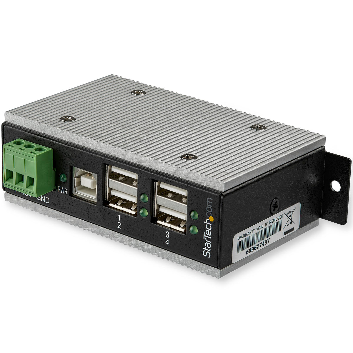 StarTech Industrial 4 port USB 2.0 hub w/ USB Type-A ports (status LEDs) 480Mbps - Rugged