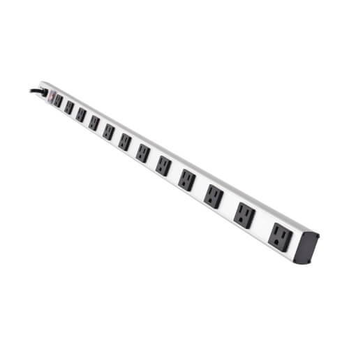 TRIPP 12 Right-Angle Outlet Vertical Power Strip, 120V, 15A, 15 ft. (4.57 m) Cord, 5-1