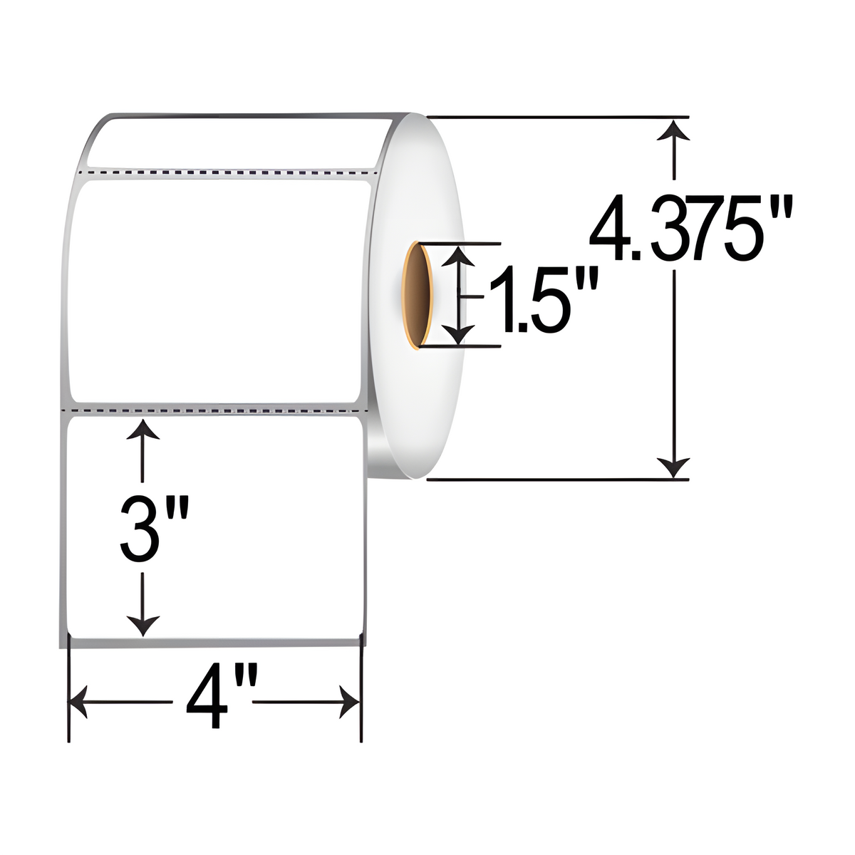 Sato LABEL 4 x 3, 1.5-ID 4.375-OD PERF 730/RL