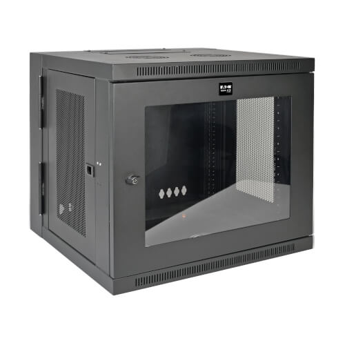 TRIPP SmartRack 10U Low-Profile Switch-Depth Wall-Mount Rack Enclosure Cabinet with Cl