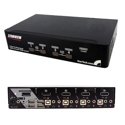 StarTech Share keyboard, mouse, and DisplayPort display between 2 HD multimedia systems -