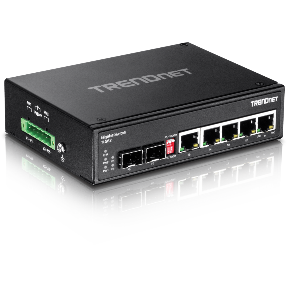 TRENDNET 6-PORT HARDENED GIGABIT INDUSTRIAL DIN-RAIL SWITCH