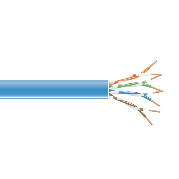 GigaTrue 550 CAT6 550-MHz Stranded Bulk Cable 4-Pair PVC 24 AWG Blue 1000-ft. 30
