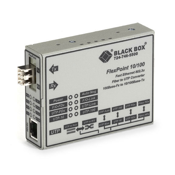 FlexPoint Modular Media Converter, 10BASE T100BASE Tto 100BASE FX, Single Mode,