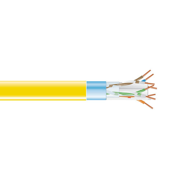 CAT6 400-MHz Shielded Solid Bulk Cable F/UTP PVC 1000-ft. 304.8-m Yellow