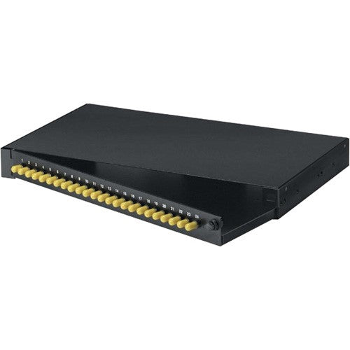 Rackmount Fiber Panel, 1U, Loaded with (24) Single-Mode/Multimode Connectors, SC