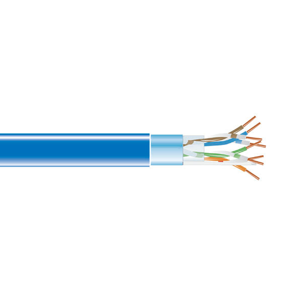 CAT5e Shielded 350-MHz Solid Bulk Cable STP 24 AWG 4-Pair PVC Blue 1000-ft. 304.
