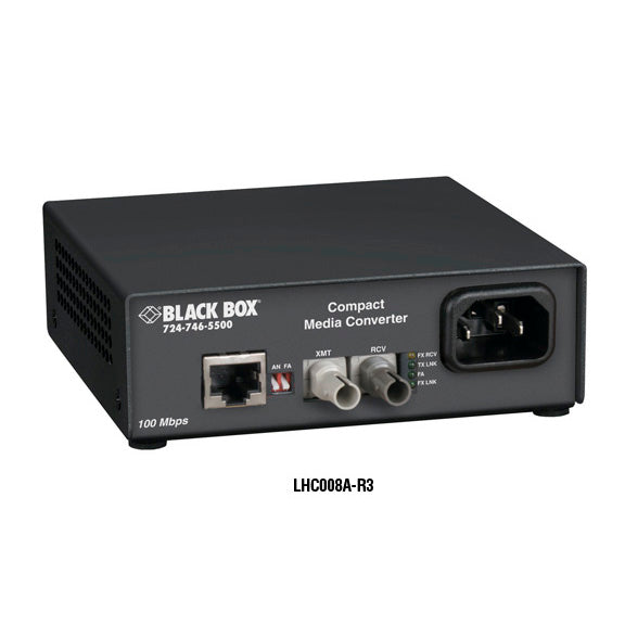 Compact Media Converters, 100BASE-TX/100BASE-SX Multimode, 300 m (850-nm), ST