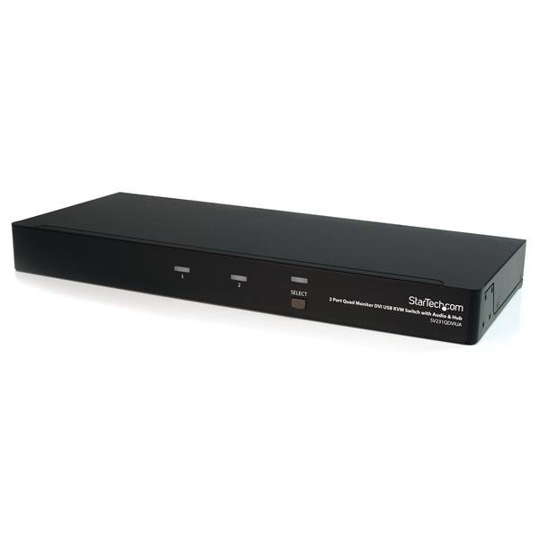 Switch between two Computers sharing four DVI displays, speakers & mic, USB Keyb