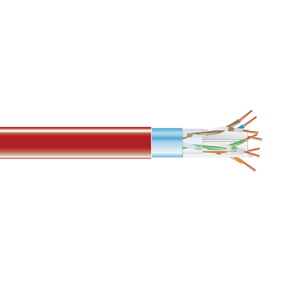 CAT6 400-MHz Shielded Solid Bulk Cable F/UTP PVC 1000-ft. 304.8-m Red