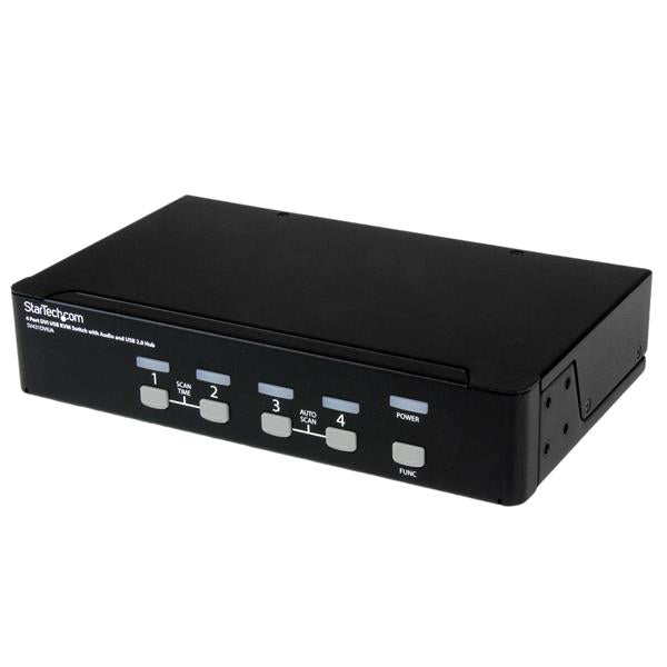 Share keyboard, mouse, speakers and a DVI display between four multimedia comput