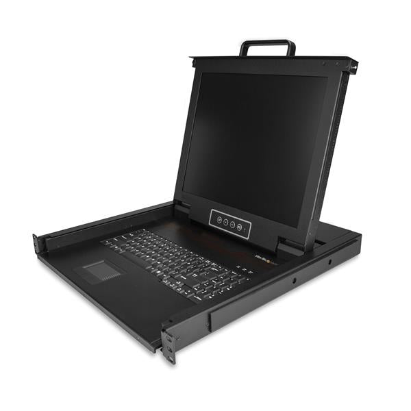 Rackmount KVM console works w/all KVM switches w/ VGA + USB interfaces - Rack mo
