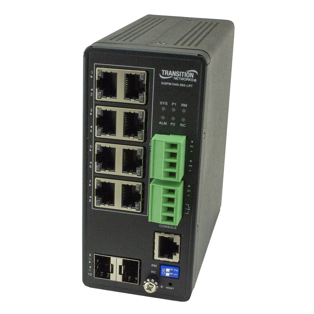 Managed Hardened PoE++ Switch, (8) 10/10