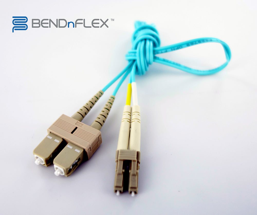 Axiom LC/SC BENDnFLEX Silver MMD OM4 50/125 Plenum Bend Insensitive Fiber 30m