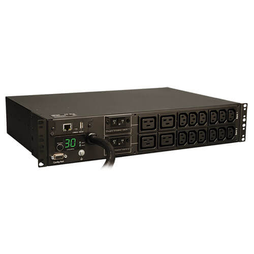PDU Monitored 208V/240V 30A NEMA L6-30P, (12) C13; (4) C19 Horizontal 2URM - 2-y