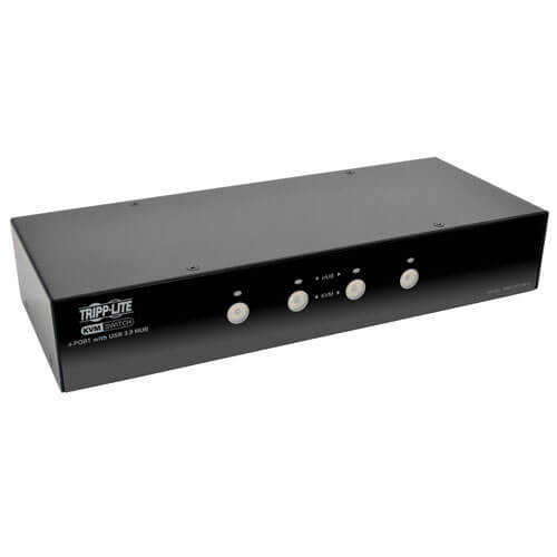 B004-DPUA4-K - KVM Switch - Connect peripherals to built-in 2-port USB 3.0 hub.
