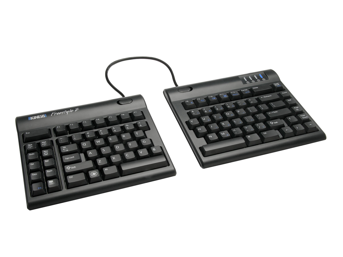Kinesis Freestyle2 Split Adjustable Separated Keyboard for PC VIP3 Bundle - US E