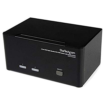 Switch between two triple head computers, while sharing three DVI displays, spea