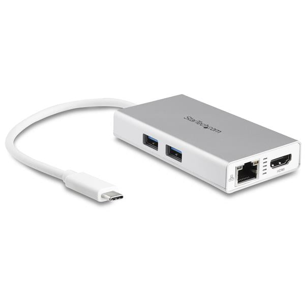 USB-C travel dock w/ 4K 30Hz HDMI video display, 2x USB-A 3.0, GbE, 60W PD Pass