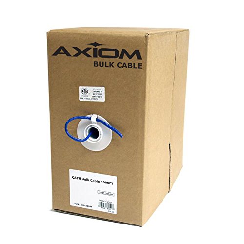 Axiom CAT6 23AWG 4-Pair Solid Conductor 550MHz Bulk Cable Spool 1000FT (Blue)