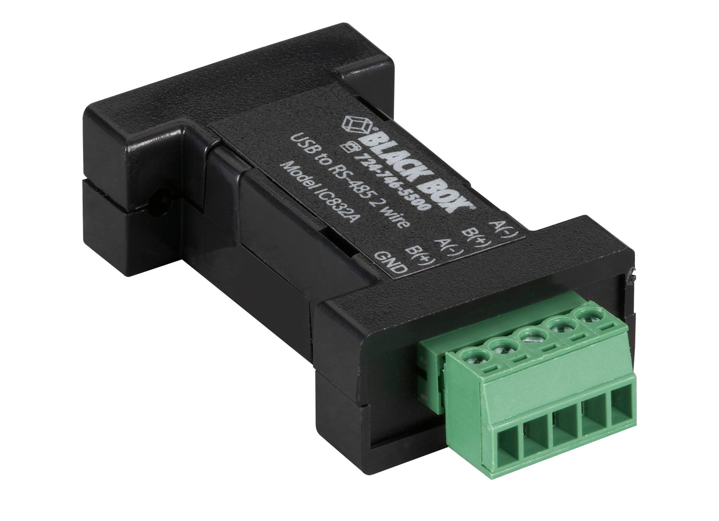DB9 Mini Converter (USB to Serial), USB/RS-485 (2-wire, terminal block)