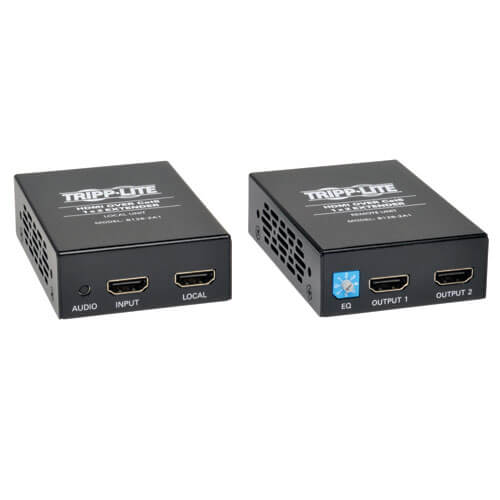 1 x 2 HDMI over Cat5/6 Extender Kit, Box-Style Transmitter/Receiver for Video/Au