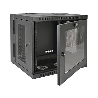SmartRack 10U Low-Profile Switch-Depth Wall-Mount Rack Enclosure Cabinet with Cl