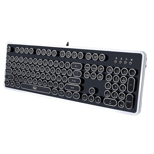 Adesso Fancy Typewriter Mechanical USB keyboard, Retro Elegant design with adjus
