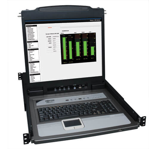 8PT KVM W 19IN LCD, 8CBLS,1U