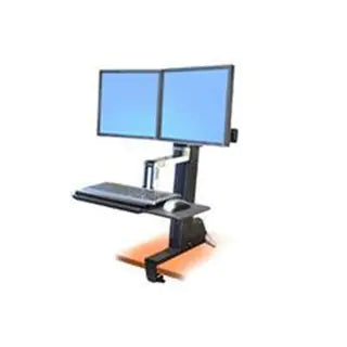 ERGOTRON Dual Monitor Standing Desk Workstation - Black - Transform an existing surface i