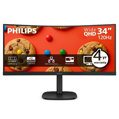 PHILIPS 34IN 3440X1440 21 9 HDMI DP USB-C 5MS 5MS