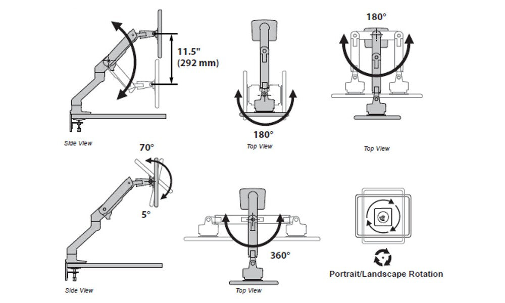 ERGOTRON HX DESK MONITOR ARM, WHITE
