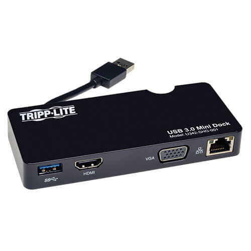 USB 3.0 SuperSpeed HDMI / VGA Mini Docking Station with Gigabit Ethernet