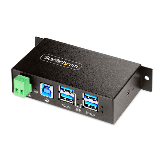 STARTECH 4-Port Managed USB Hub, Heavy Duty Metal Industrial Housing, ESD & Surg