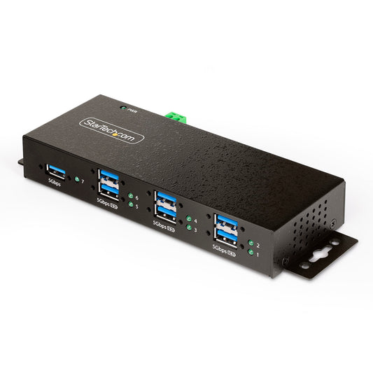 STARTECH 7-Port Managed USB Hub, Heavy Duty Metal Industrial Housing, ESD & Surg