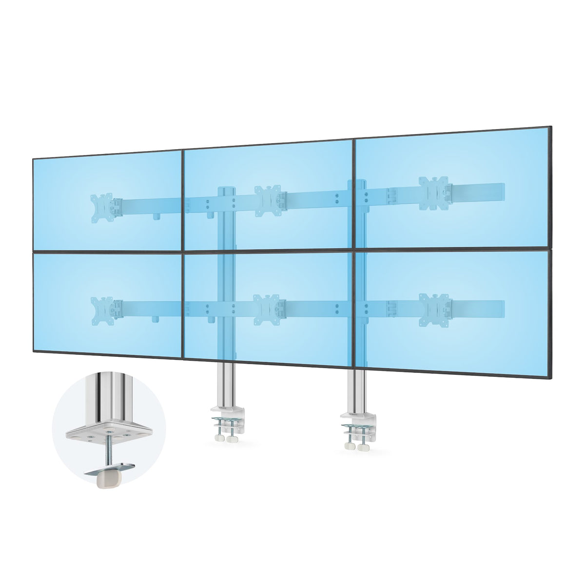 STARTECH SIX-MONITOR DESK MOUNT WITH CROSSBAR, UP TO 32-INCH COMPUTER SCREENS, M