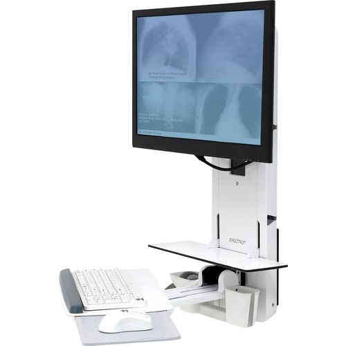 Ergotron StyleView Sit-Stand Vertical Lift,Patient Room (white).Low-profile sit-