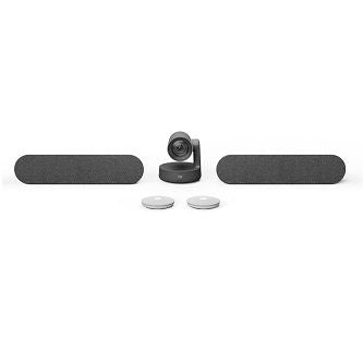 LOGITECH Rally 4K PTZ camera, Rally Plus with White Mic Pods, 15x HD zoom (5x o