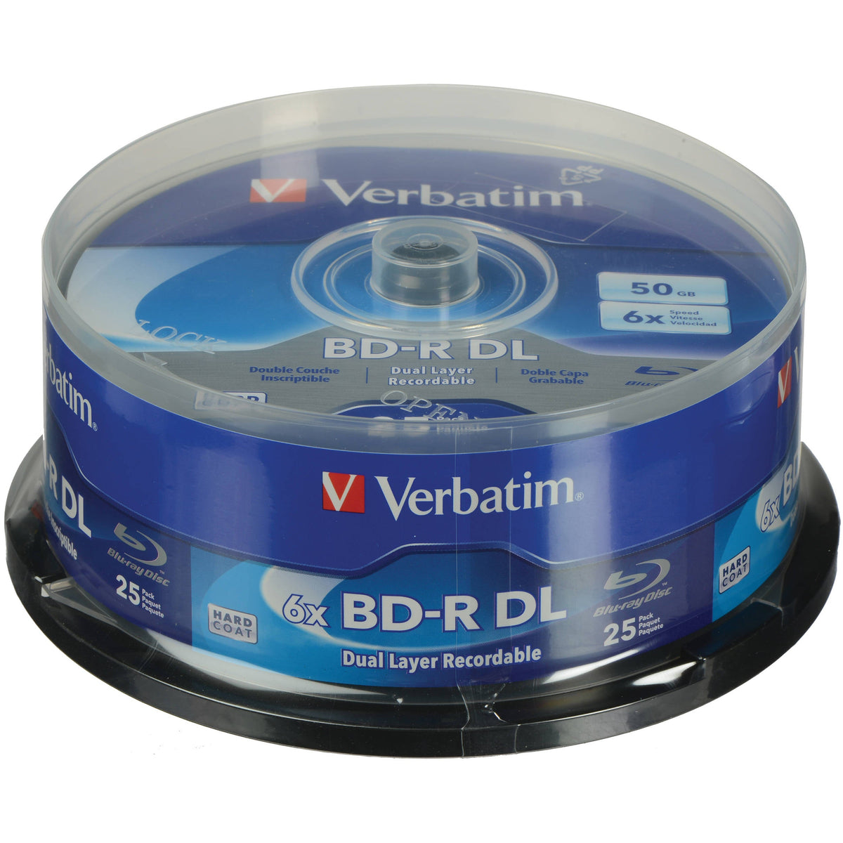 VERBATIM BD-R DL 50GB 8X VERBATIM, HARD COAT, 25PK SPINDLE