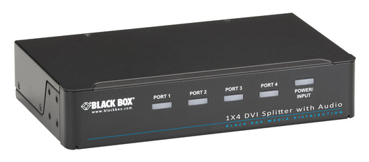 BLACKBOX BLACK BOX CORP 1 X 4 DVI-D SPLITTER WITHAUDIO AND HDCP