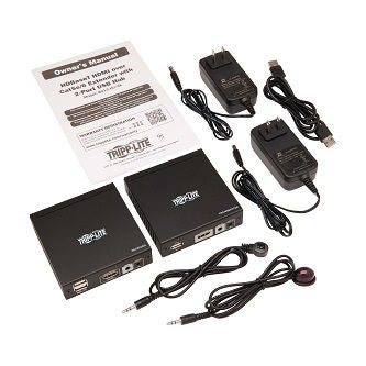 TRIPP HDMI HDBaseT KVM Console Extender over Cat6 - 2 USB Ports, IR, 4K @ 30 Hz (130 f